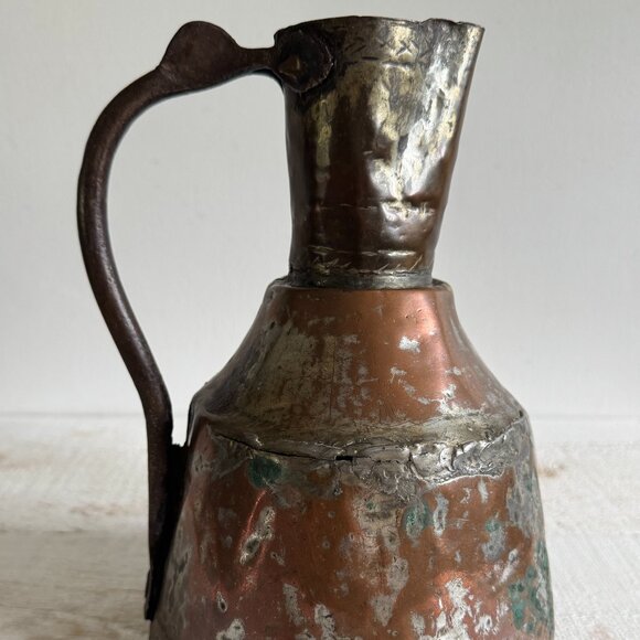 Vintage Metal Jug With Lots of Tarnishing and Wear - Picture 2 of 10